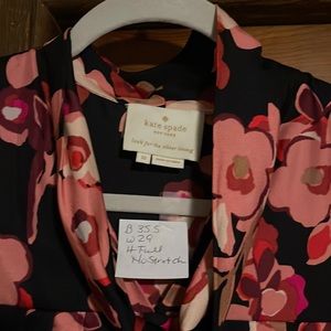 Women’s Kate spade tie neck fitted bodice dress.